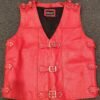 red leather vest
