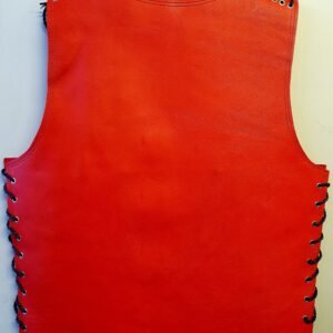 red leather vest