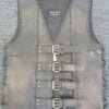 thick buffalo leather vest black
