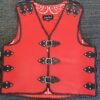 Buffalo leather vest red