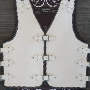 crocodile print leather vest