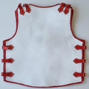 white thick leather vest