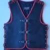 black and red leather vest