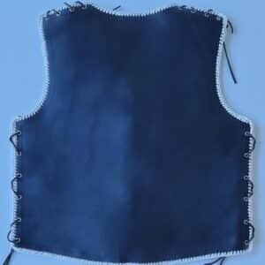 Thick leather vest with white braids