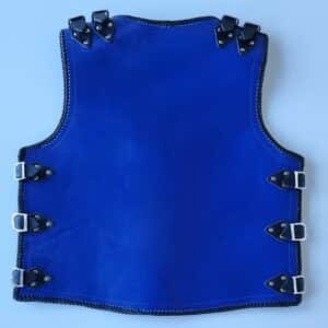 Thick blue leather vest