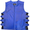 Blue motorcycle leather vest