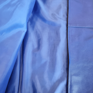 blue cowhide leather vest