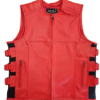 Red motorcycle leather vest