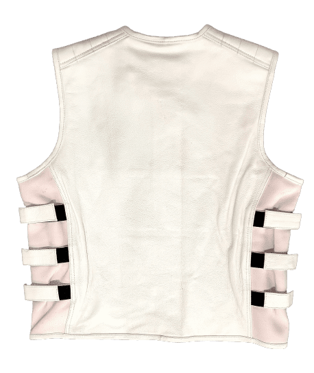 All White Leather Vest - Motorcycle Leather Vests for Men and Women in NZ