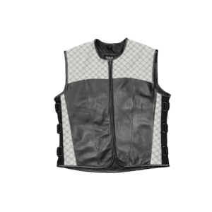 gucci style white leather vest