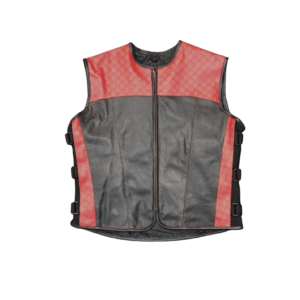 gucci style red leather vest